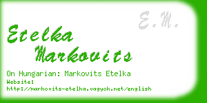 etelka markovits business card